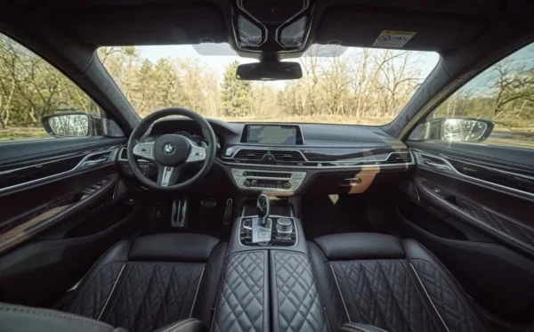 a view of a modern luxury car interior