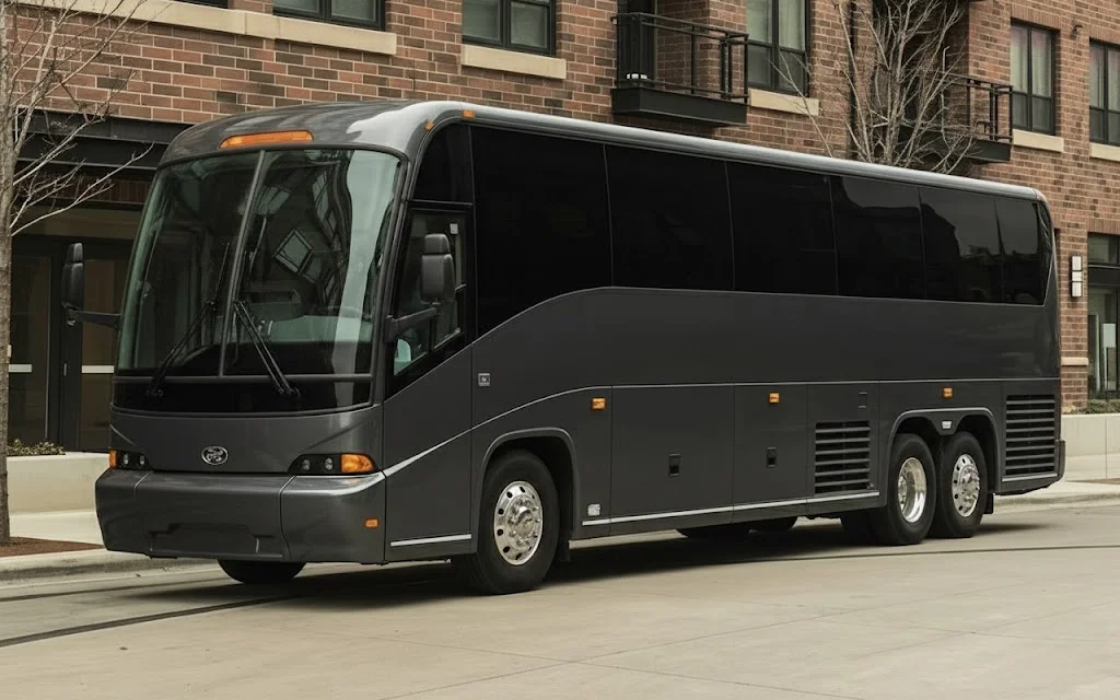 Luxury coach bus for corporate transportation in Columbus.